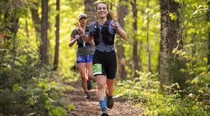 plusieurs coureurs dans un bois